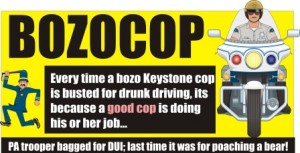 BOZOCOP PA trooper busted for DUI