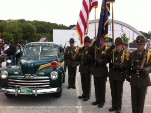 Vermont State Police 1930's patrol car and color guard