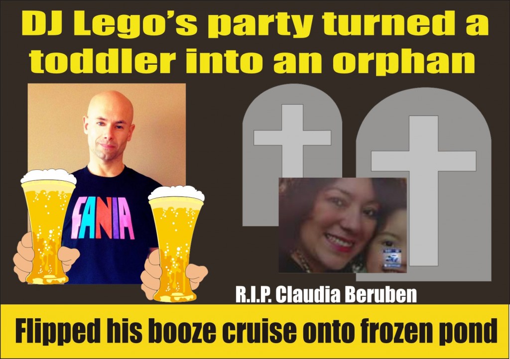 DJ Lego booze cruise killed Claudia Beruben on Lake Shore Drive crash onto frozen pond