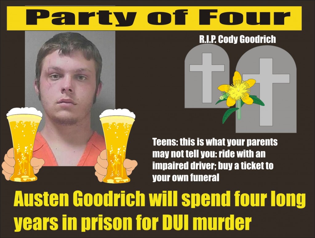 Austen Goodrich four years in prison DUI fatal Orlando Fl 101715