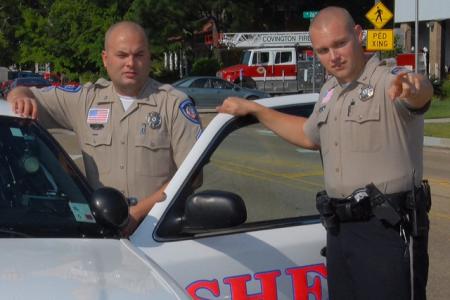 St. Tammany Parish Sheriff patrol officers Victoria-DWI-arrest-booking-in-S...